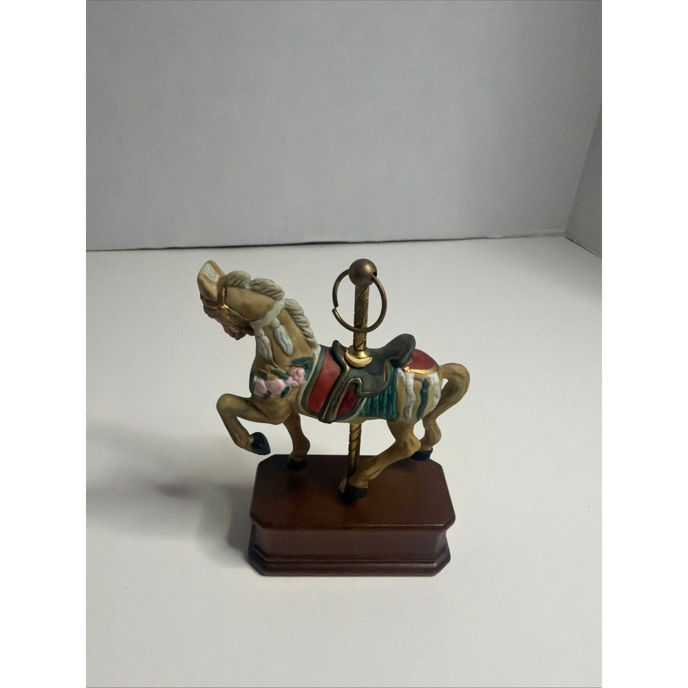 Simson Carousel Horse  Figurine Wooden Base Collectible‎ Decor